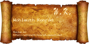 Wohlmuth Konrád névjegykártya